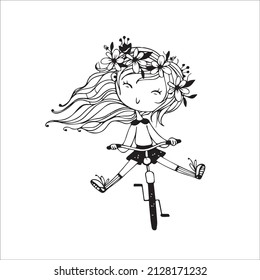 chibi girls coloring page for kids