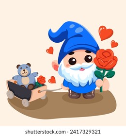 A Chibi Gnome blue set out on a mission to spread love