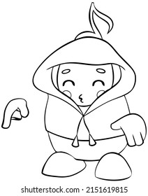 Chibi hip-hop dancer. Element for coloring page. Cartoon style.
