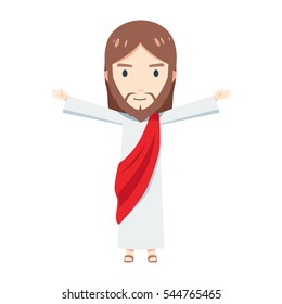 Chibi Jesus Christ is raising his hand so wide