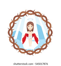 Chibi Jesus is taken to heaven inside a thorn
