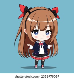 Chibi kawaii anime characters girl