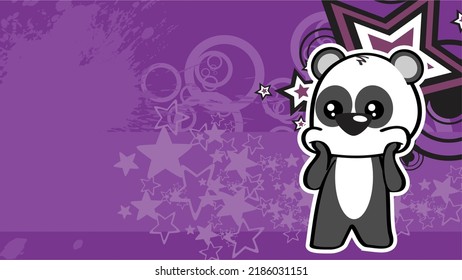 chibi kid panda bear sticker cartoon background poster illustration in vector format