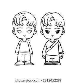 chibi korea isolated white background suitable for the logo