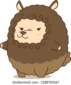 chibi llama on white background