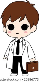 Chibi Male Doctor with Briefcase