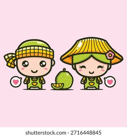 chibi par de vendedores durian