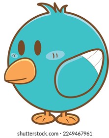 Chibi pigeon that can be used in school illustrations.
