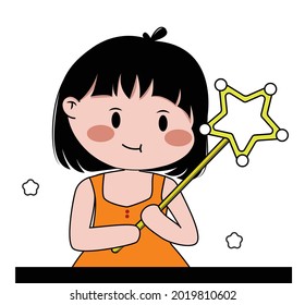 Chibi Prinses Star Caracteres Vector Estilo de Ilustración HD