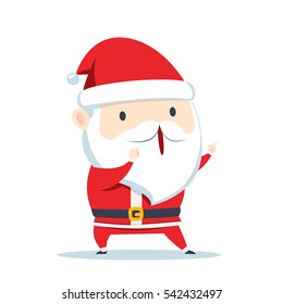 Chibi Santa Claus pointing with his two hand