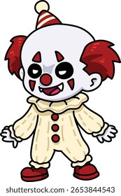 Fantasia de palhaço assustador chibi Halloween