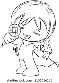 Chibi Singer Element Coloring Page Cartoon Stock Vector (Royalty Free ...