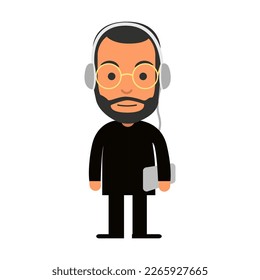 Chibi Smart Man Tech Standing Cute Character Design C Generation