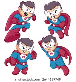 Chibi Superhero Mascot Action Collection