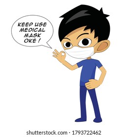 Chibi uta keep use medical mask oke