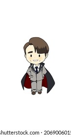 A chibi vampire guy wearing suit and tie