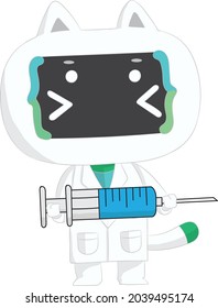 chibi vector cat doctor clip art