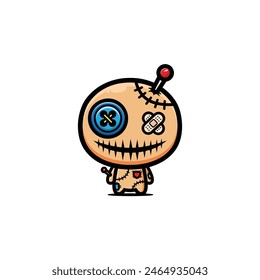 chibi voodoo doll with needles in the head