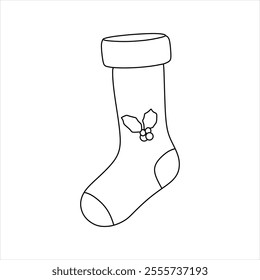 "Chibi-style Christmas socks with cheerful and minimalist elements, perfect for children's creative projects or holiday-themed digital art."