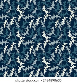 Chic abstract seamless pattern in cool tones. Vector illustration for print, fabric, cover, packaging, interior decor, blog decoration and other your projects.
