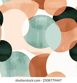 Chic Aqua Terra Black Brown Grey White Abstract Geometric Watercolor Scandinavian Design Seamless Pattern Wallpaper Curtain Bedding Upholstery Fabric Pastel Gift Wrapping Paper Background Vector