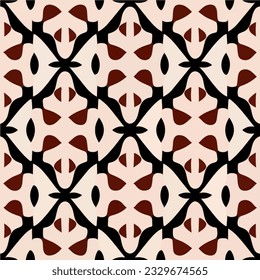 Chic art deco pattern featuring a black and brown design on a vibrant pink background, showcasing a repeating fabric pattern that exudes elegance and sophistication in its seamless pattern.
