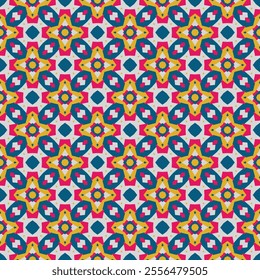 Chic art seamless pattern. Overlapping art forms, stripes, polygons, segments are grouped and arranged in a certain order. Vector. 