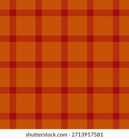 Tartán textil de fondo elegante, verificación de textura de tela de verano. Patrón regular de Vector a cuadros sin costuras en la paleta de colores naranja y rojo.