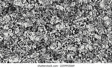 Chic black and white abstract repeat wall pattern