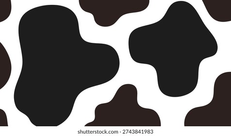 Chic Black and White Cowhide Texture - Modern Animal Pattern for Stylish Backgrounds and Designs