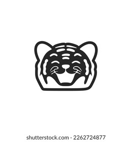 Chic black and white cute tiger logo. Good for business.