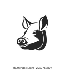 Chic black and white pig logo vector for your brand's identity.