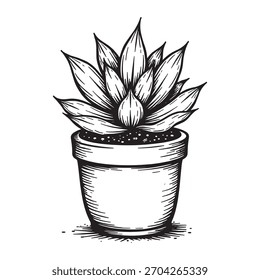 Ícone de planta preto e branco chique