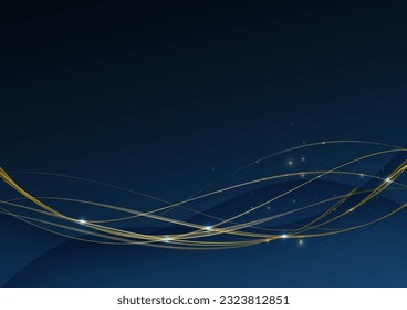 Chic blue background gold wave