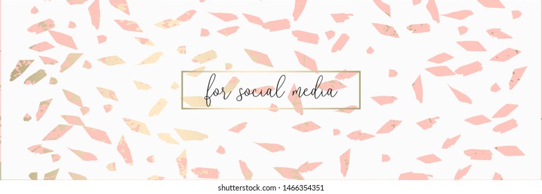 Chic blush orange gold trendy marble terrazzo grunge texture . Modern background for advertising, interior design, fashion, textile, wedding, etc