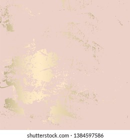 Chic blush pink gold trendy marble grunge texture with floral ornament. Elegant background for advertising, interior design, fashion, textile, wedding, etc