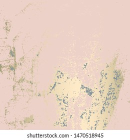 Chic blush pink gold trendy marble grunge texture with floral ornament. Elegant background for advertising, interior design, fashion, textile, wedding, etc