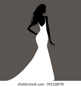 Chic bride in wedding dress