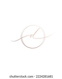 A chic calligraphy script font with a unique style and modern letter typeface D vector logo template