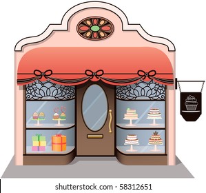 Chic Candy Store icon. Separately grouped. Easy edition.