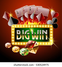 Chic casino logo with shiny text Big win