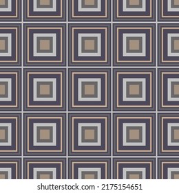 Chic checkered seamless pattern. Overlapping art forms, stripes, polygons, segments are grouped and arranged in a certain order. Vector. 