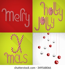 A chic Christmas card in a contemporary tile design and handmade Lolli font and set of christmas balls. Colorful, festive, bright and sweet. A perfect fit for print production (posters, T-shirts, etc)