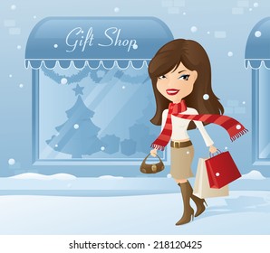 Chic christmas shopper.