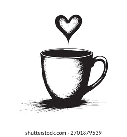  Dibujo elegante de la línea de la taza de café para el arte de pared