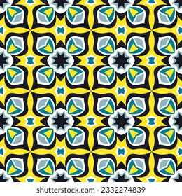 Chic colorful art seamless pattern. Art forms are grouped and arranged in a specific order. Vector image for print, textile, packaging, interior design and your other projects.