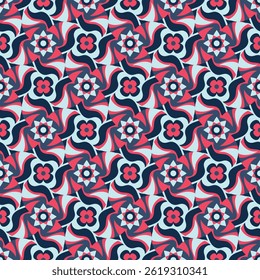 Chic colorful art seamless pattern. Art forms are grouped and arranged in a specific order. Vector image for print, textile, packaging, interior design and your other projects.
