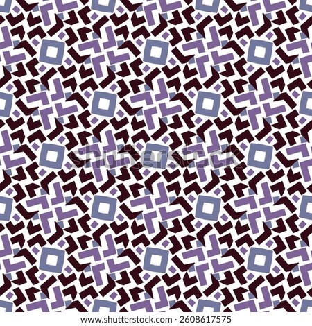 Chic colorful polygonal seamless pattern. Overlapping art forms, stripes, polygons, segments are grouped and arranged in a certain order. Vector. 