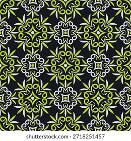 Chic arte en contraste sin patrón. Las formas artísticas se agrupan y organizan en un orden específico. Imagen de Vector para impresión, textil, embalaje, diseño de interiores y sus otros proyectos.