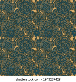chic and elegance retro Plain floral drawing. Silhouettes flowers in vintage style. Elegant seamless botanical pattern made of spring flowers. Nature ornament for textile, fabric,